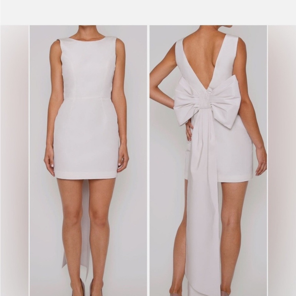 $1225 Alexia Maria Silk Bow dress